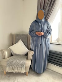 Image 2 of Noura - Shimmer Hoody Abaya - Blue