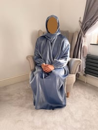 Image 1 of Noura - Shimmer Hoody Abaya - Blue