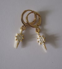 Image 2 of Meghan Markle Duchess of Sussex Inspired Northern Star Hoop Drop Earrings