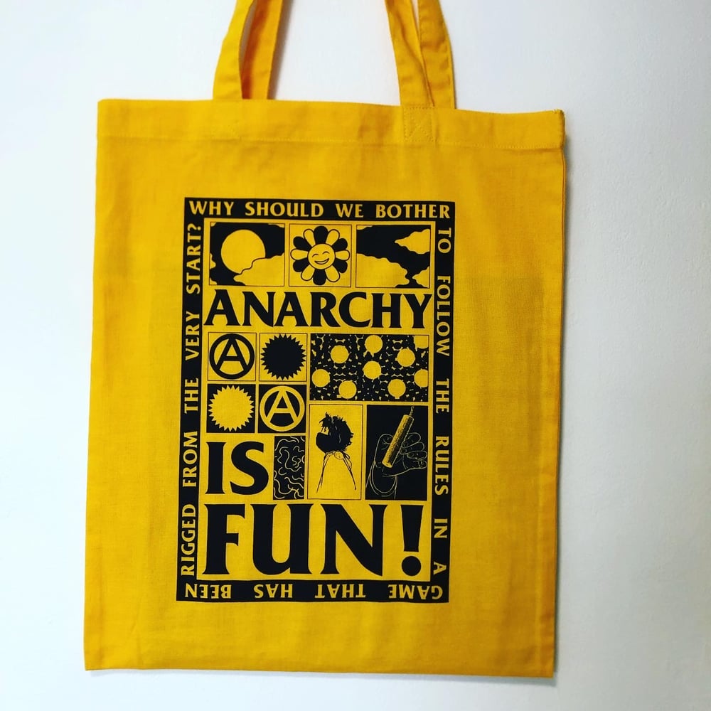 Image of ANARCHY IS FUN! YELLOW TOTE BAG