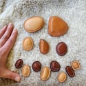 Brown & Natural Leather Wrapped Stones