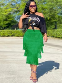 TRIM FRINGE DRESS