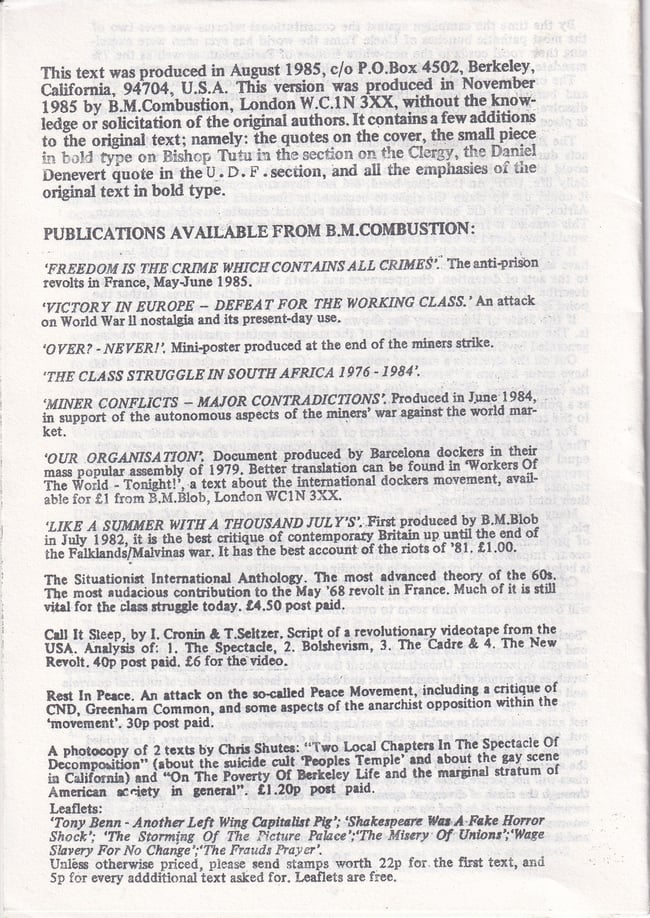 SOUTH AFRICA 1985 the organisation of power in black and white
