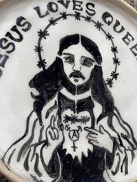 Image 2 of Jesus loves queers plate