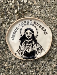 Image 3 of Jesus loves queers plate