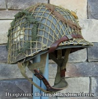 Image 1 of WWII M2 101st Airborne 506th PIR Helmet D-bale Front Seam Paratrooper liner. Captain D-Day Normandy