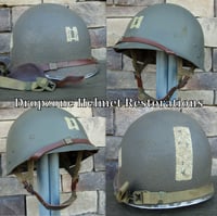 Image 2 of WWII M2 101st Airborne 506th PIR Helmet D-bale Front Seam Paratrooper liner. Captain D-Day Normandy