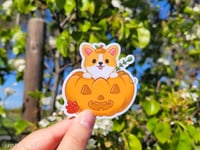 Image 2 of Pumpkin Corgi Sticker & Art Print