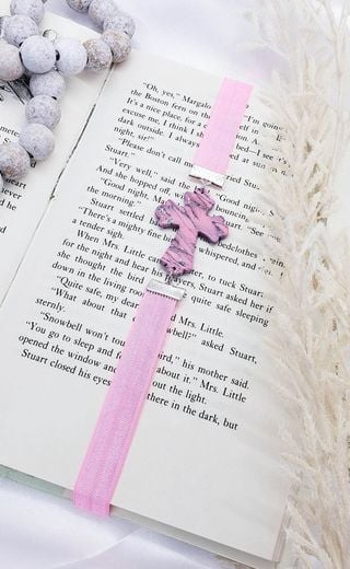 Image of Pink Marbled Cross Bookmark