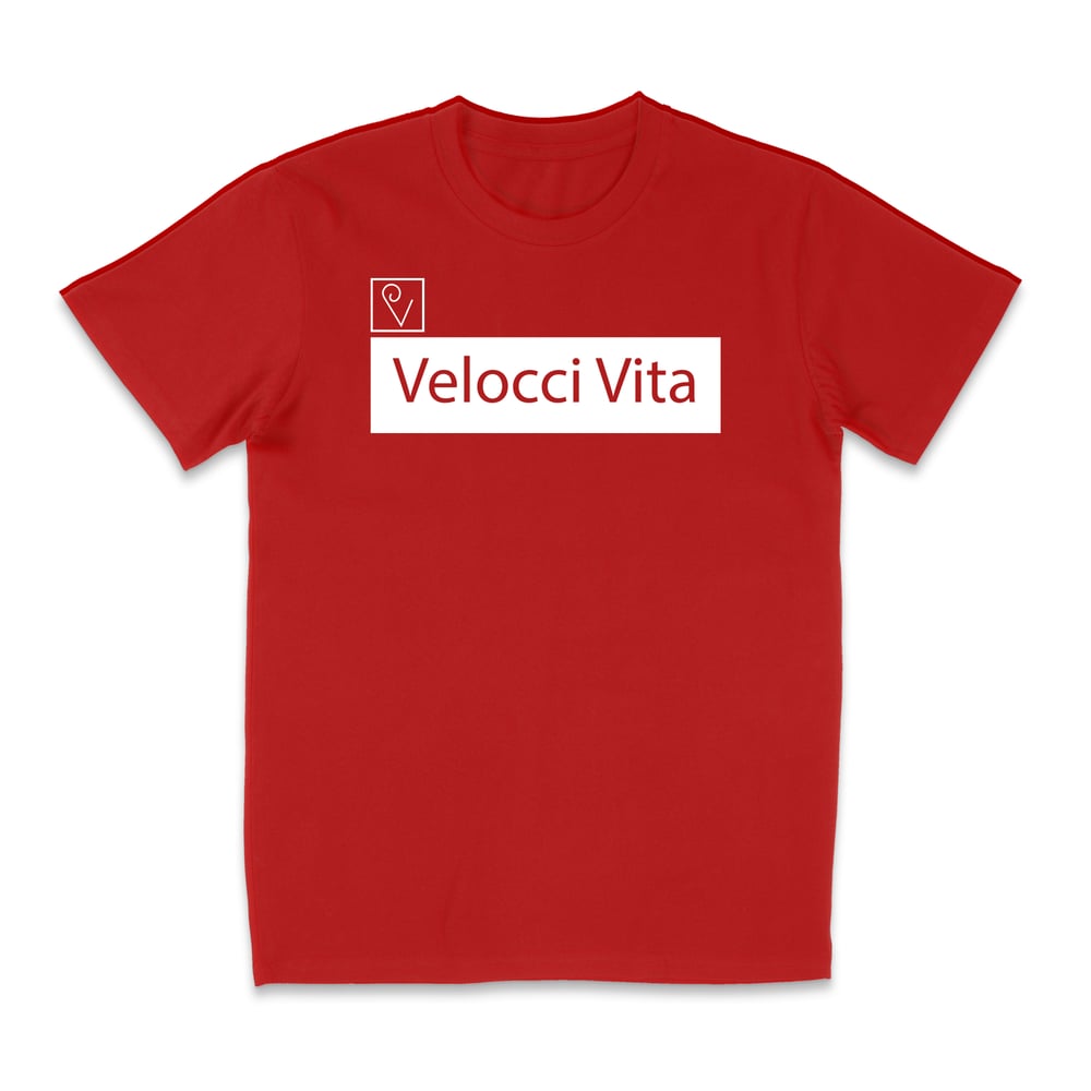 Image of Velocci Vita Mens Classic T-Shirt (Red/White)