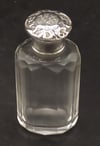 Edwardian Silver & Cut Glass Scent/Travelling Communion Wine Bottle Birmingham