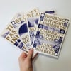 Purple and Gold A5 riso print set