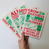 Green and Red A5 riso print set