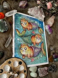 Image 1 of Purrmaids Art Print