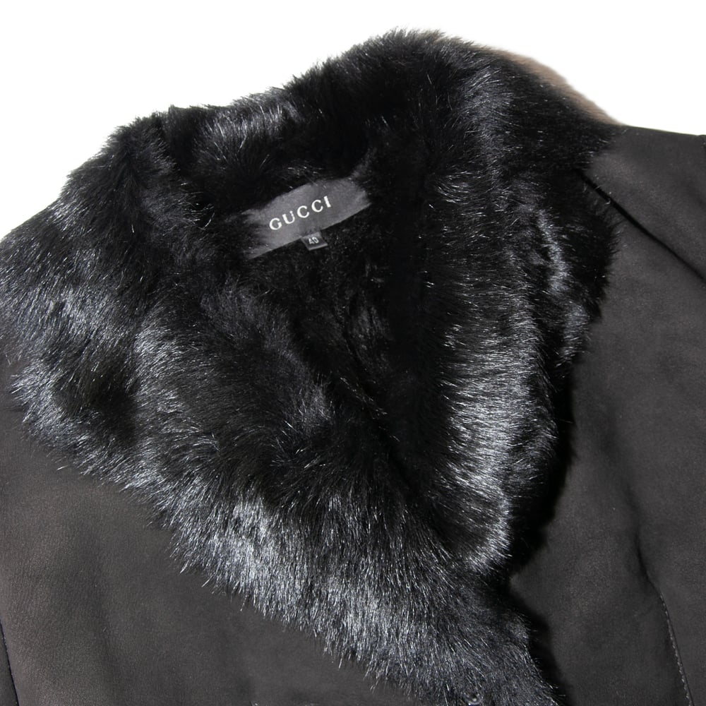Image of Gucci by Tom Ford 1998 Shearling Jacket Black