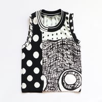 Image 1 of monochrome dots black and white patchwork 8/10 courtneycourtney top crewneck sweater vest