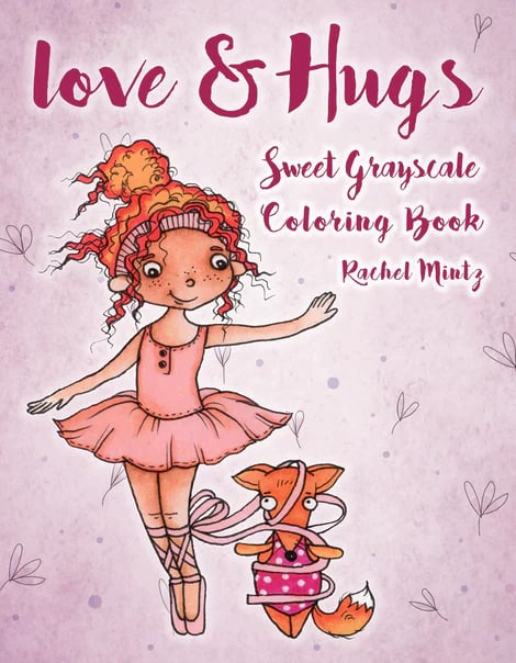 Love Hugs Sweet Grayscale Coloring Book (Printable Book)