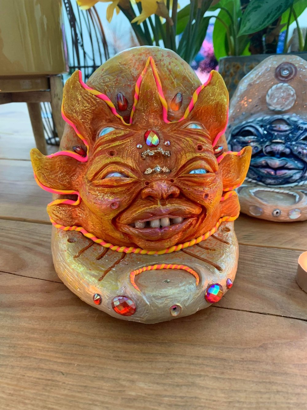 Sun and moon altar pair 