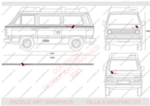 Image of VW T25 T3 Camper Holdsworth Villa 3. Graphics Kit / No2