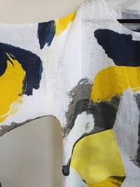 Image 4 of yellow and white linen top