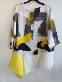 Image 5 of yellow and white linen top