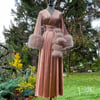 "In The Buff" Marabou-cuffed Beverly Dressing Gown