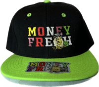 Image 1 of FLAT BILL PLAIN VINTAGE SNAPBACK Black/Lime