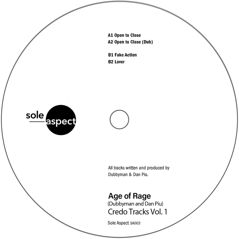 Image of SA003: AGE OF RAGE - CREDO TRACKS VOL. 1 EP 12"