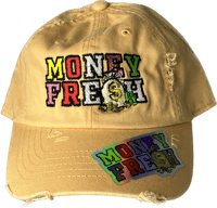 Image 1 of VINTAGE DAD HATS - PREMIUM COTTON LOW PROFILE RIPPED DISTRESSED BASEBALL CAPS PEACH 