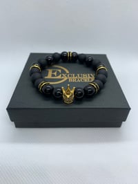 Image 1 of Black Onyx Matte Gold Crown w/Accents