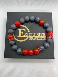 Image 2 of Grey Swirl and Red Agate w/Red Accents