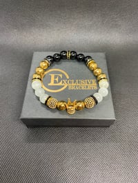 Image 2 of Black White Gold Crown w/Gold Crown