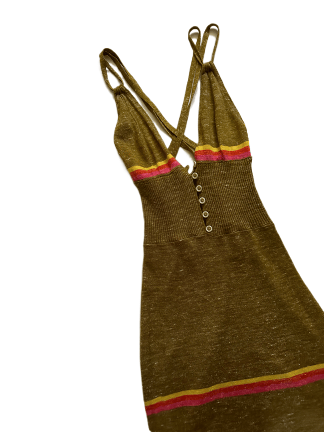 late 60s Italian fine-knit stripe henly sundress