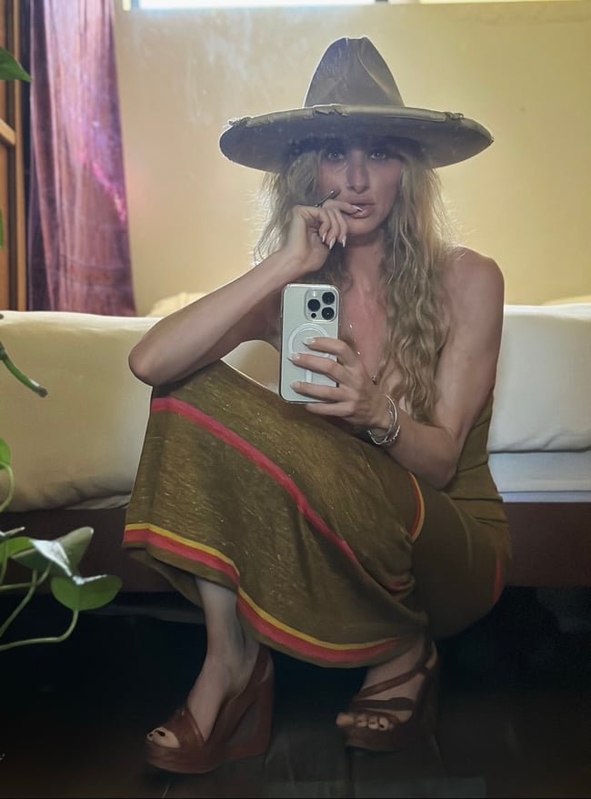 late 60s Italian fine-knit stripe henly sundress