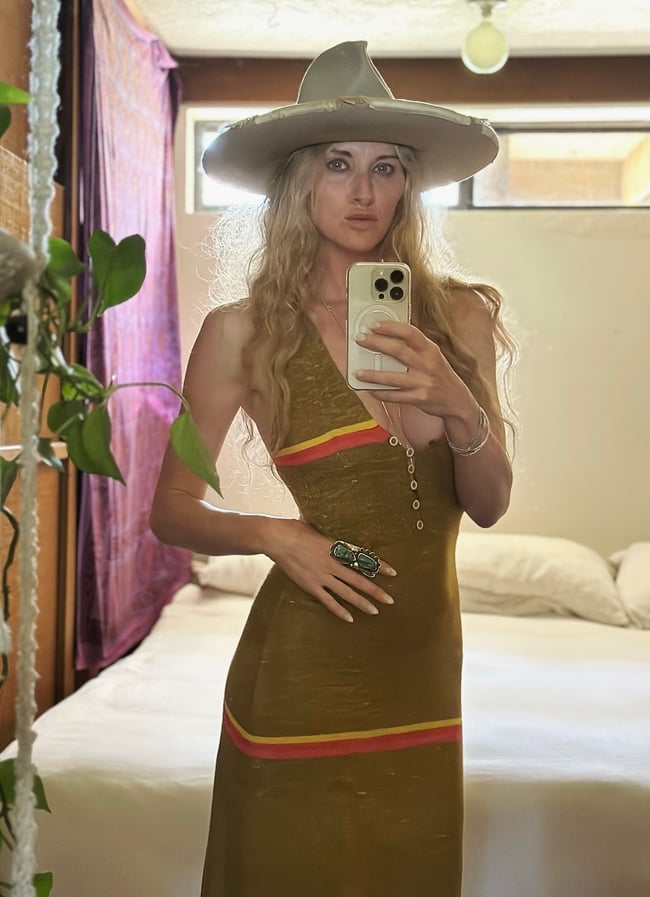 late 60s Italian fine-knit stripe henly sundress