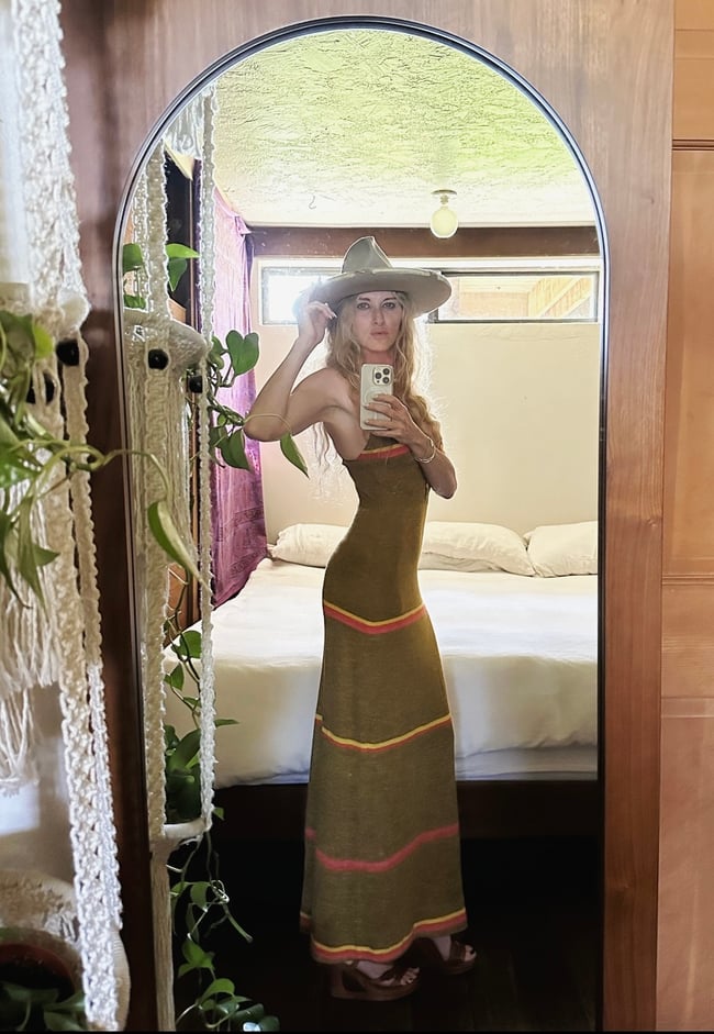 late 60s Italian fine-knit stripe henly sundress