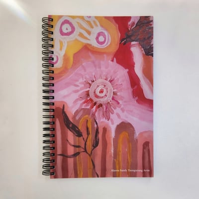 Image of Notebook - Crow flying over hills