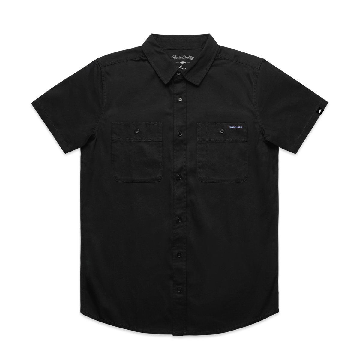 Standard S/S Button Up Work Shirt ( BLACK ) WORKING CLASS ZERO