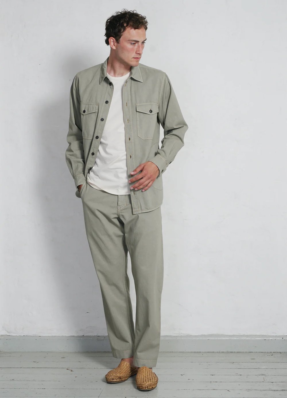 Hansen Garments RUBEN | Casual Over Shirt | light sage