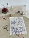 Little Dress with Words, Bow & House Embroidery Template