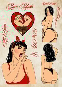 Image 2 of “Pay Me” tattoo flash art print