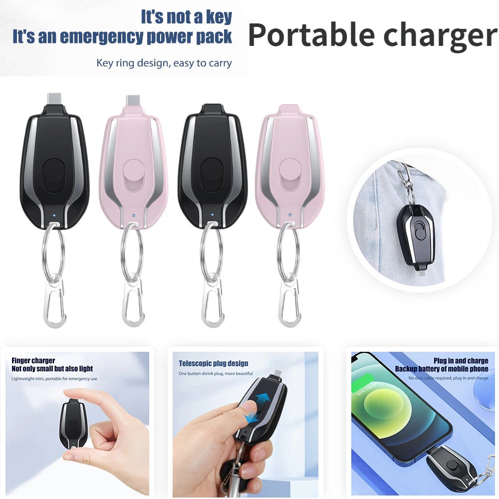 Image of Mini Portable Keychain Phone Charger