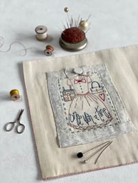 Image 1 of Little Dress with Words, Bow & House Embroidery Template