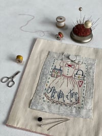 Image 2 of Little Dress with Words, Bow & House Embroidery Template