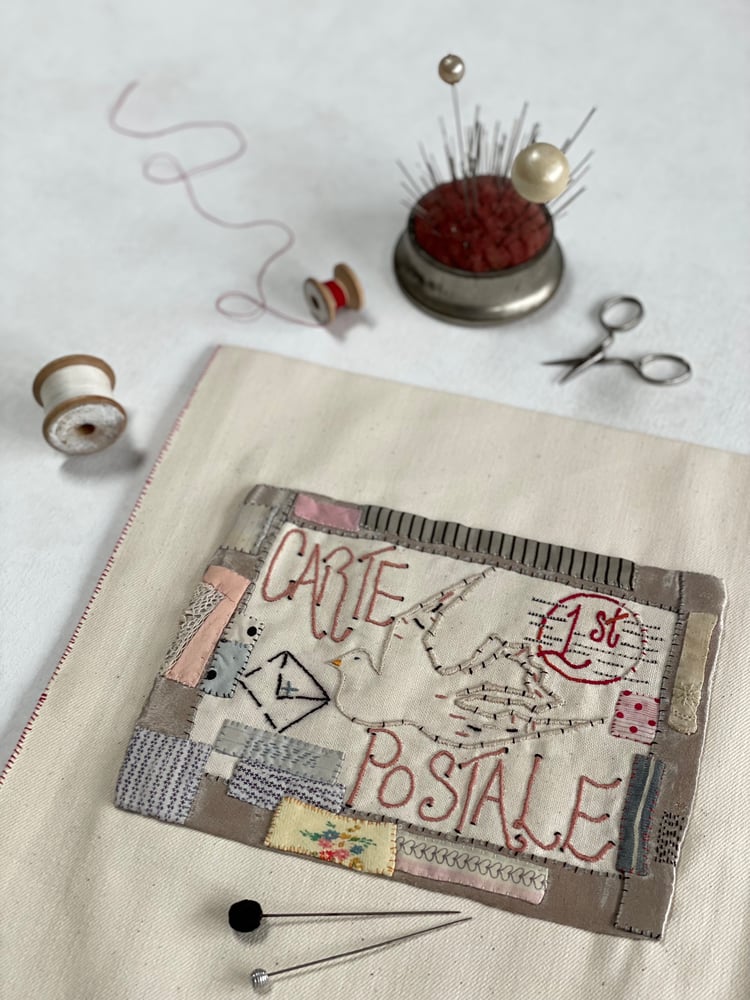 Image of Carte Postale & Dove Embroidery Template