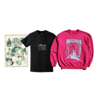 BUNDLE - "ANCHE LE AQUILE CADONO NEL VUOTO" - (felpa rosa, t-shirt, poster)