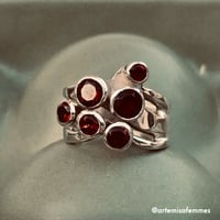 Image 3 of Cassiopeia 6 Faceted Garnet Ring