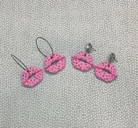 Expensive Taste Pink Lip Clay Earrings