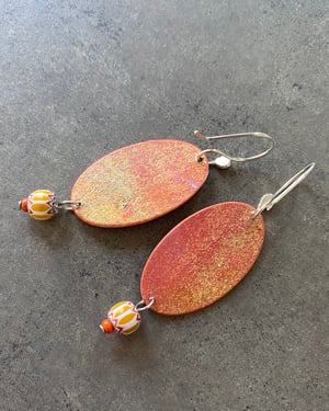 Image of One-Of-A-Kind Monoprint & Sterling Earrings - #23