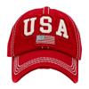 USA Embroidered Distressed Denim Baseball Cap, Patriotic Hat